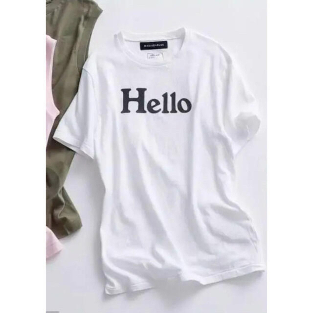 マディソンブルー Hello ハロー　Tシャツ　白　ホワイト　01