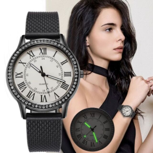 364【人気商品】レディース 腕時計 クォーツ ホワイト ブラック キラキラ レディースのファッション小物(腕時計)の商品写真