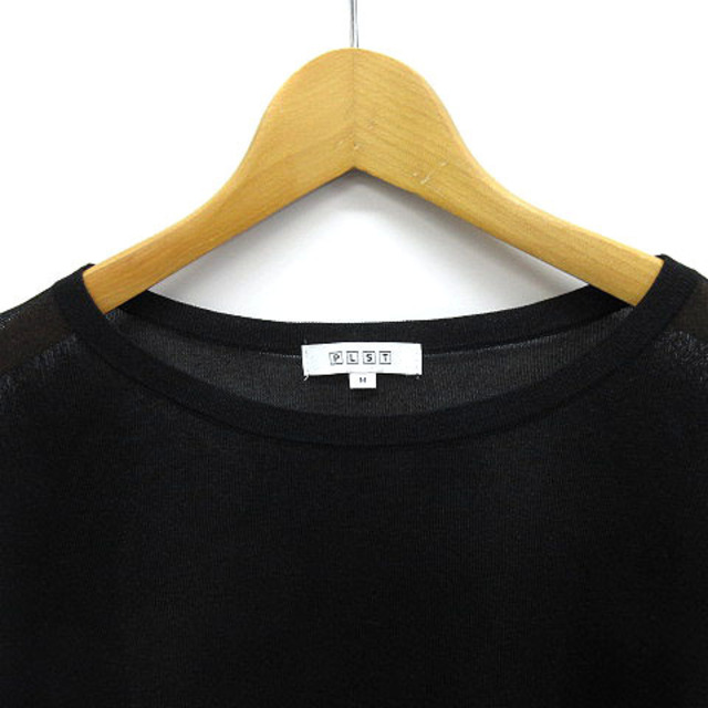 PLST(プラステ)のプラステ PLST シアー ニット セーター クルーネック 長袖 ブラック M レディースのトップス(ニット/セーター)の商品写真