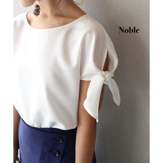 ノーブル(Noble)のNoble ノーブル　フレンチスリーブリボンブラウス(シャツ/ブラウス(半袖/袖なし))