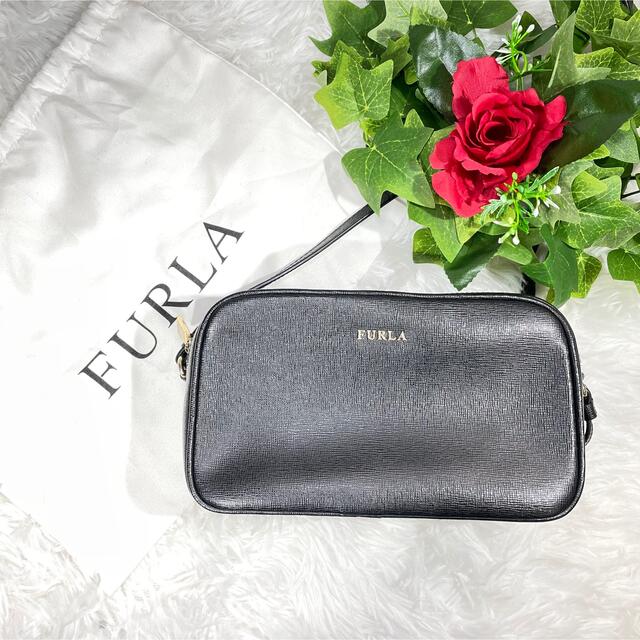 Furla - 【美品】フルラ ショルダーバック ダブルファスナー ブラック