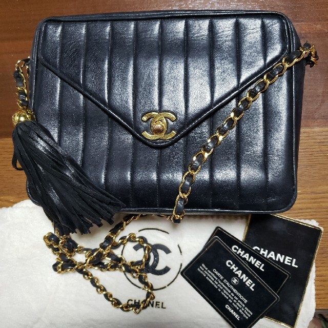 ショルダーバッグCHANELVステッチ斜めかけショルダーバック！ヴィンテージ難あり！ラムスキン