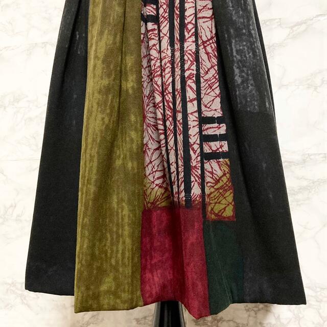 【極美品 ライカ期】DRIES VAN NOTEN 総柄ミモレ丈フレアスカート - 4