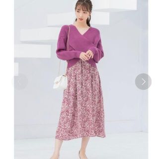 フィフス(fifth)の美品　カシュクールニットワンピース(ロングワンピース/マキシワンピース)