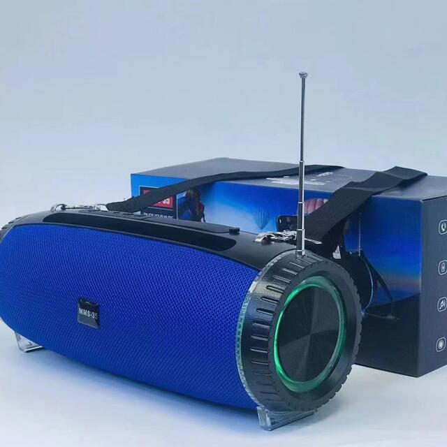 スピーカー Bluetooth 手提げ LED ブルー 560