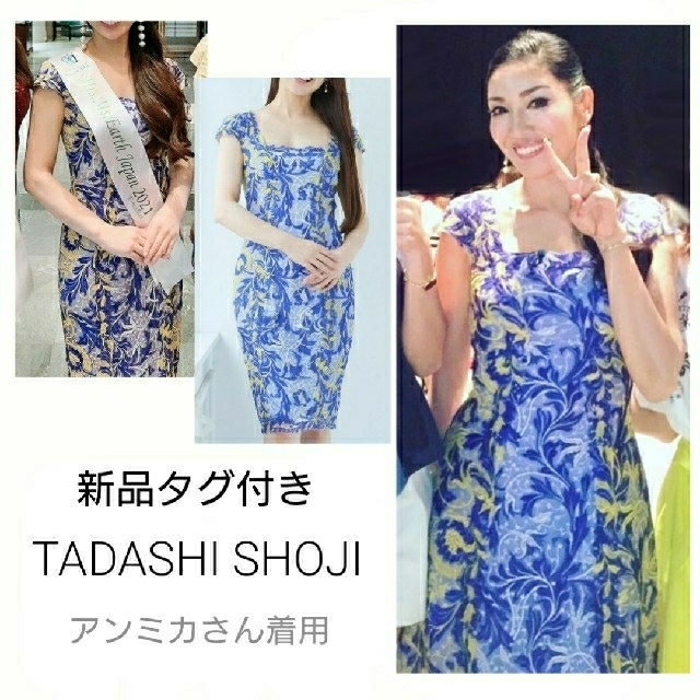 新品 TADASHI SHOJI 刺繍 フラワーレースドレス アンミカレディース