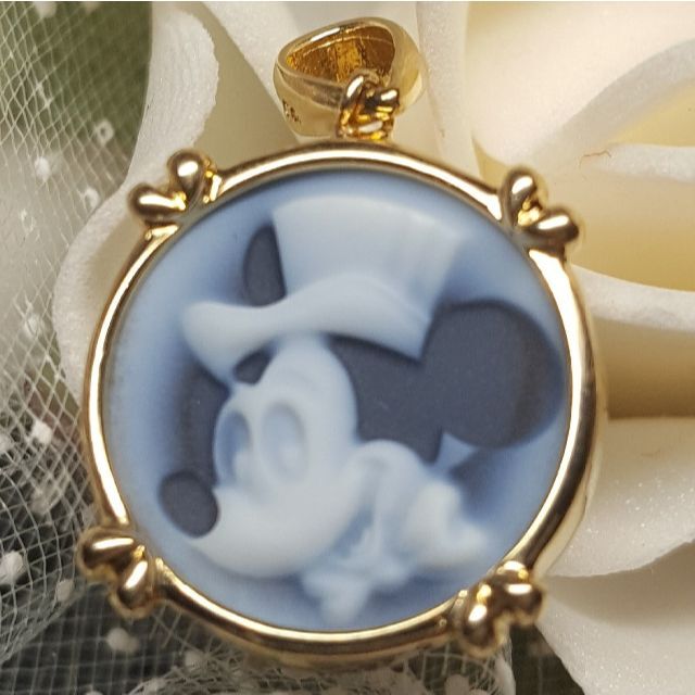【18金/ストーンカメオ】ディズニーミッキー ペンダントトップ イエローゴールド