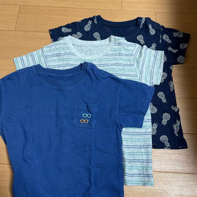 UNIQLO(ユニクロ)のUNIQLO BABY 半袖シャツ 90cm 3枚セット キッズ/ベビー/マタニティのキッズ服男の子用(90cm~)(Tシャツ/カットソー)の商品写真