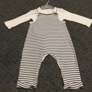 プチバトー(PETIT BATEAU)のプチバトー　オーバーオールセット(ロンパース)