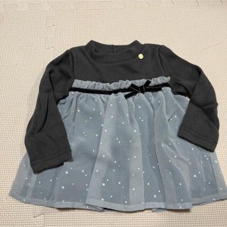 プティマイン(petit main)の新品タグ付き美品　プティマイン　星柄シフォンチュニック(Tシャツ/カットソー)