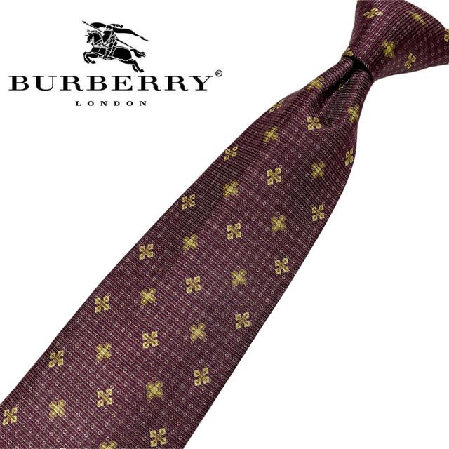 BURBERRY(バーバリー)のBurberry バーバリー  ネクタイ ワインレッド ホースロゴ メンズのファッション小物(ネクタイ)の商品写真