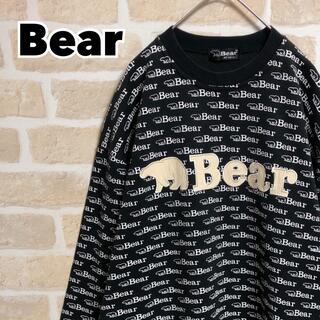 ベアー(Bear USA)のBear ベアー Tシャツ 長袖 ロンT 黒 総柄 刺繍ロゴ(Tシャツ/カットソー(七分/長袖))