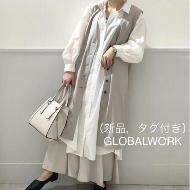 GLOBAL WORK(グローバルワーク)のGLOBALWORK ボリュームスリーブシャツワンピース レディースのワンピース(ロングワンピース/マキシワンピース)の商品写真