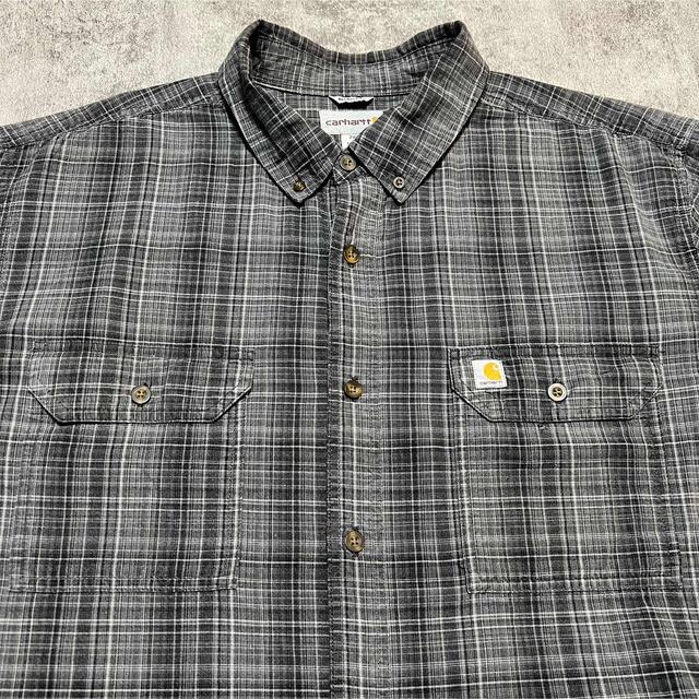 carhartt(カーハート)の【はるき様専用】カーハート☆ロゴタグ入りフラップ付Wポケットワークチェックシャツ メンズのトップス(シャツ)の商品写真