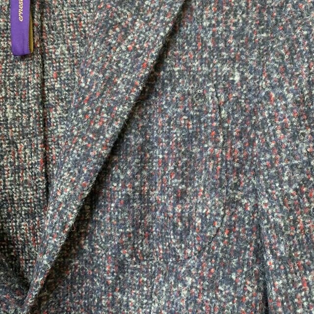 ernesto エルネスト メンズ ジャケットチェック 42 紺 XS 注目ブランド