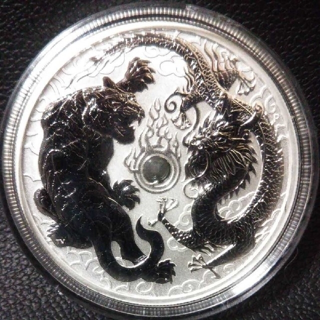 2018年 オーストラリア 龍 ＆ 虎  銀貨 1オンス銀貨 純銀  竜虎