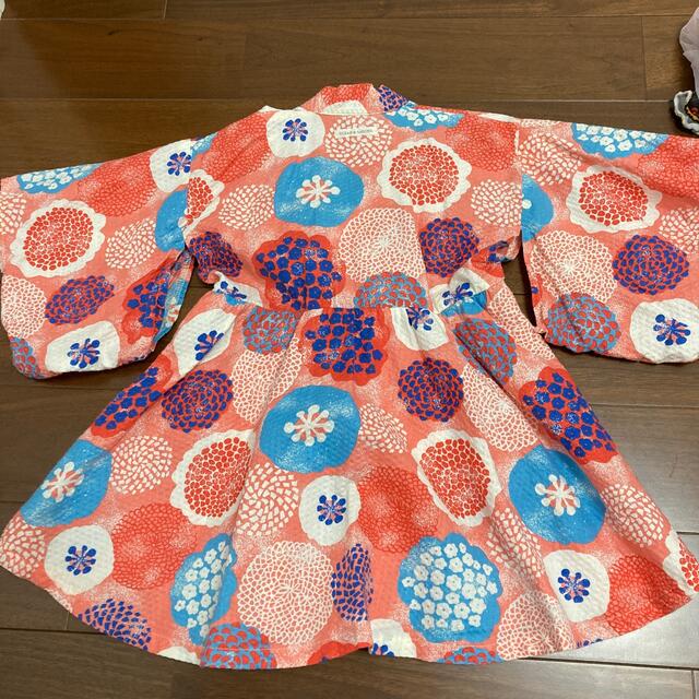 キッズ　ゆかた　ワンピース浴衣 キッズ/ベビー/マタニティのキッズ服女の子用(90cm~)(甚平/浴衣)の商品写真