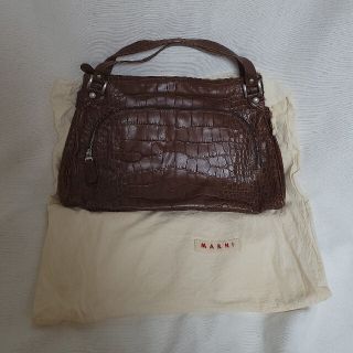 マルニ(Marni)の✨良品✨【MARNI】クロコ型押しレザーバッグ👜(ハンドバッグ)