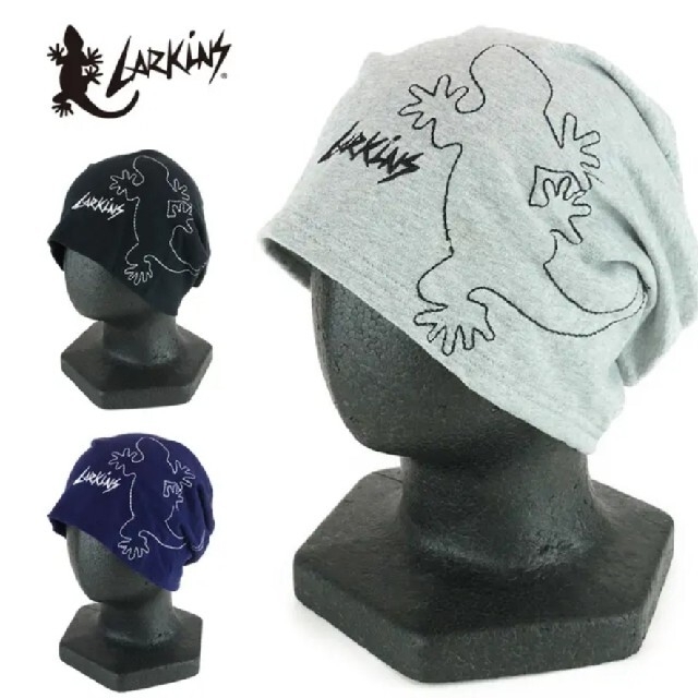 oreo 様専用　新品　ワンサイズ　LARKiNS スウェットビックビニー メンズの帽子(ニット帽/ビーニー)の商品写真