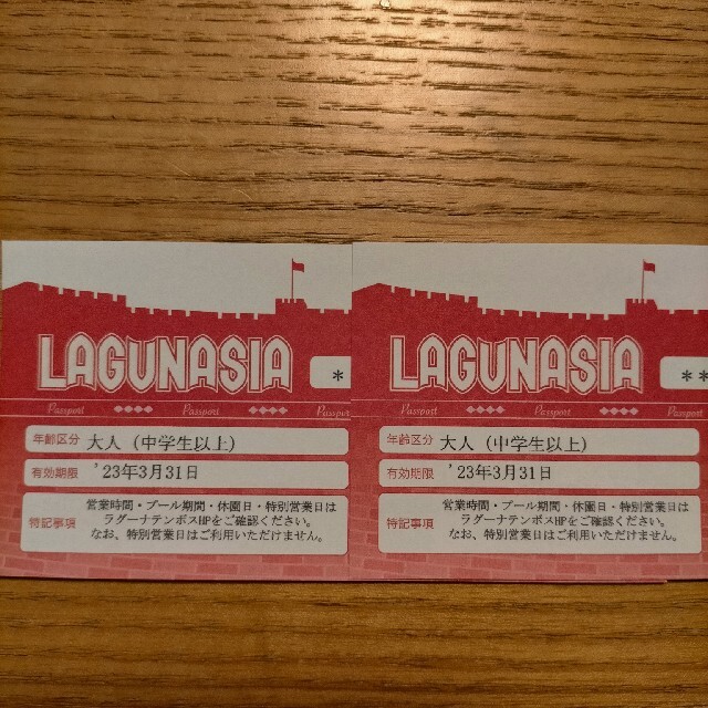 ラグナシア　パスポート　2枚