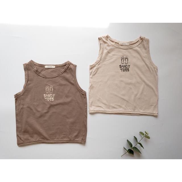 ◇未使用◇韓国子ども服◇タンクトップ◇ブラウン◇ベージュ◇シンプル◇Tシャツの通販 by pino's shop|ラクマ