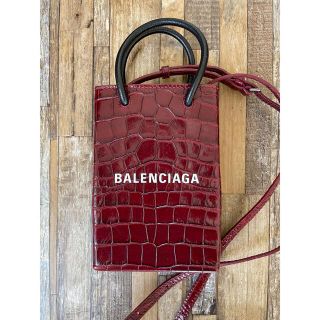 バレンシアガ(Balenciaga)のBALENCIAGA(バレンシアガ)ボルドー✖クロコ フォンホルダー バッグ(ショルダーバッグ)