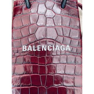 BALENCIAGA(バレンシアガ)ボルドー✖クロコ フォンホルダー バッグ