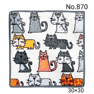 フェイラー(FEILER)のNo.870新品★フェイラータオルハンカチ/アニマル動物×キャット猫柄グレー(ハンカチ)