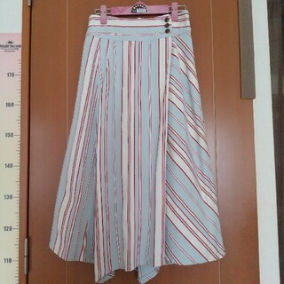 オゾック(OZOC)のOZOC 春スカート ストライプ 赤×白×水色(ロングスカート)