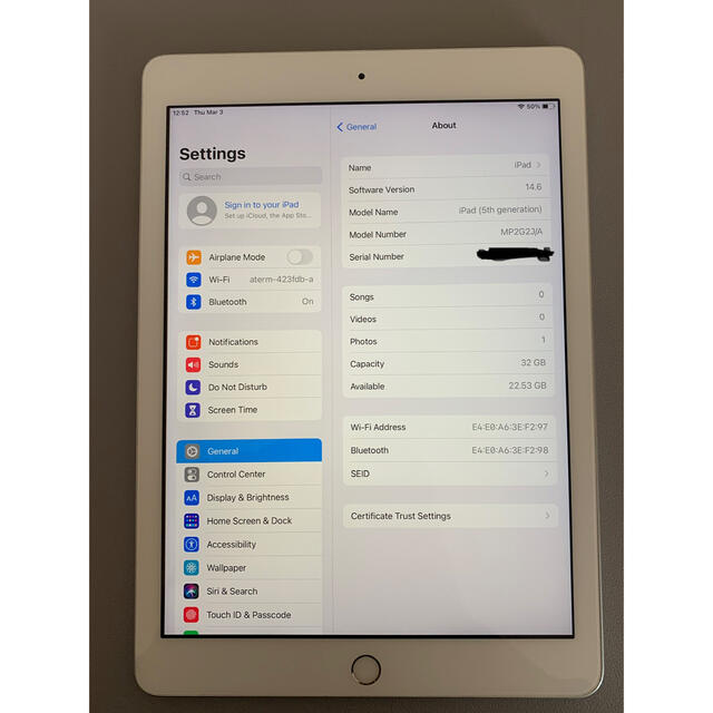 iPad 5 Wi-Fiモデル32GBスマホ/家電/カメラ