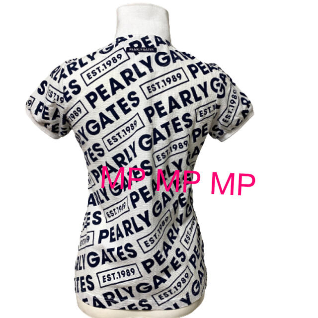 パーリーゲイツ　総ロゴ　半袖ポロシャツ　レディース　ゴルフウェア 2