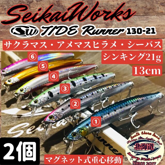 タイドランナー21g シンキングミノー マグネット式重心移動 2個 タイドランナー21g シンキングミノー マグネット式重心移動 2個