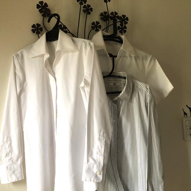 ORIHICA(オリヒカ)の白シャツ(長袖、半袖)、ストライプシャツ　3枚セット メンズのトップス(シャツ)の商品写真