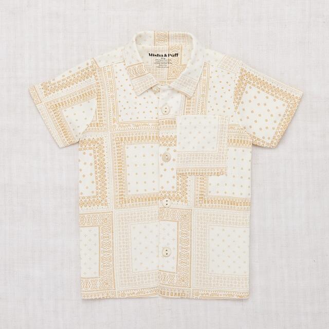 Misha & Puff(ミーシャアンドパフ)のmisha and puff button down top 3-4y キッズ/ベビー/マタニティのキッズ服男の子用(90cm~)(Tシャツ/カットソー)の商品写真