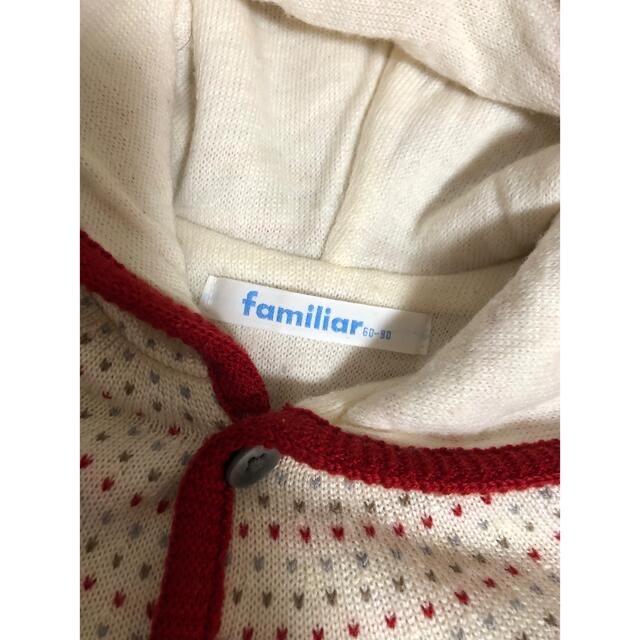 familiar(ファミリア)のneco様専用★ファミリア★ポンチョ　60-90 キッズ/ベビー/マタニティのベビー服(~85cm)(カーディガン/ボレロ)の商品写真