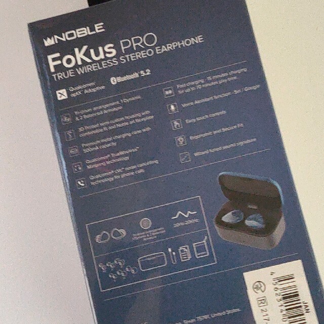 Noble(ノーブル)のNOBLE フルワイヤレスイヤホン FOKUS PRO JP fokuspro スマホ/家電/カメラのオーディオ機器(ヘッドフォン/イヤフォン)の商品写真