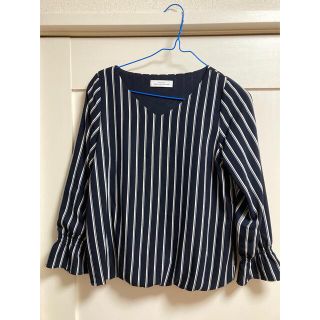 ユナイテッドアローズグリーンレーベルリラクシング(UNITED ARROWS green label relaxing)のトップス ブラウス グリーンレーベルリラクシング ネイビーストライプ(シャツ/ブラウス(長袖/七分))