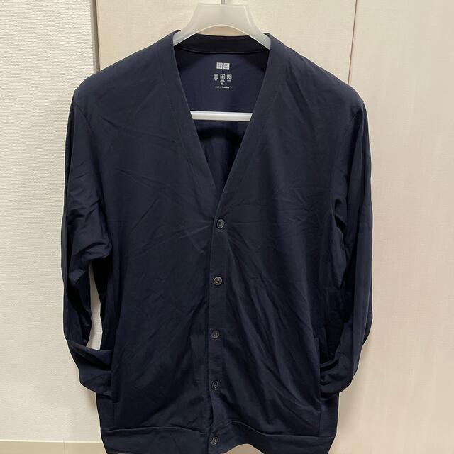 UNIQLO(ユニクロ)のユニクロ エアリズムUVカットカーディガン（長袖）サイズXL ネイビーカラー メンズのトップス(カーディガン)の商品写真