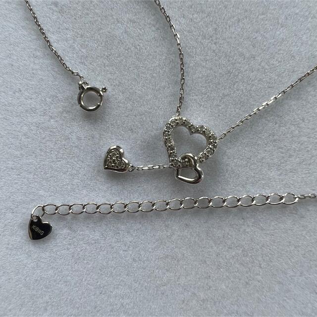 3連ハート ネックレス K18 WG ダイヤモンドの通販 by JewelryBox ...