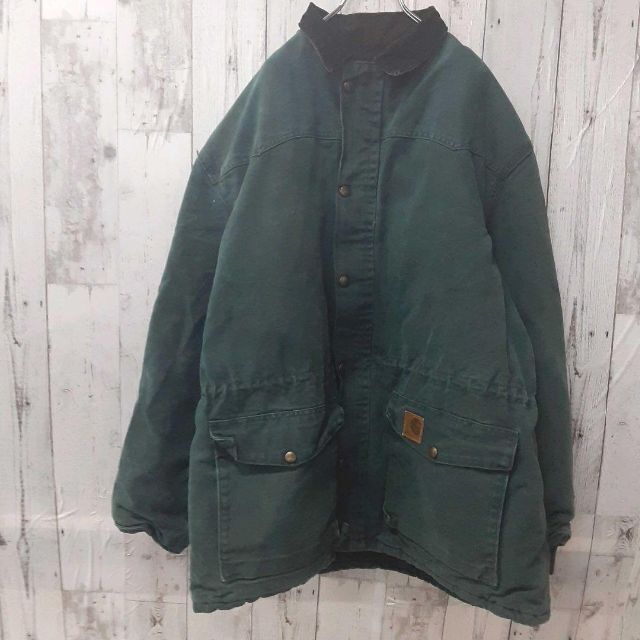 carhartt(カーハート)の希少90sカーハートミシガンチョアコートカバーオールグリーン緑ジャケットアウター メンズのジャケット/アウター(ブルゾン)の商品写真