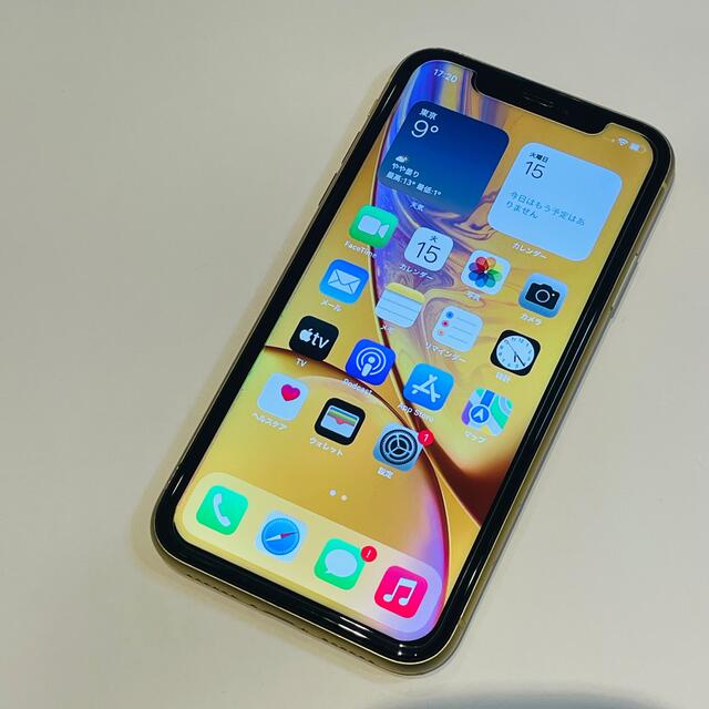 保証付 iPhoneXR SIMフリー 128GB Aロック解除済 顔認証不可