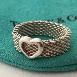 ティファニー(Tiffany & Co.)のTiffany サマセットハートメッシュリング 18号希少(リング(指輪))