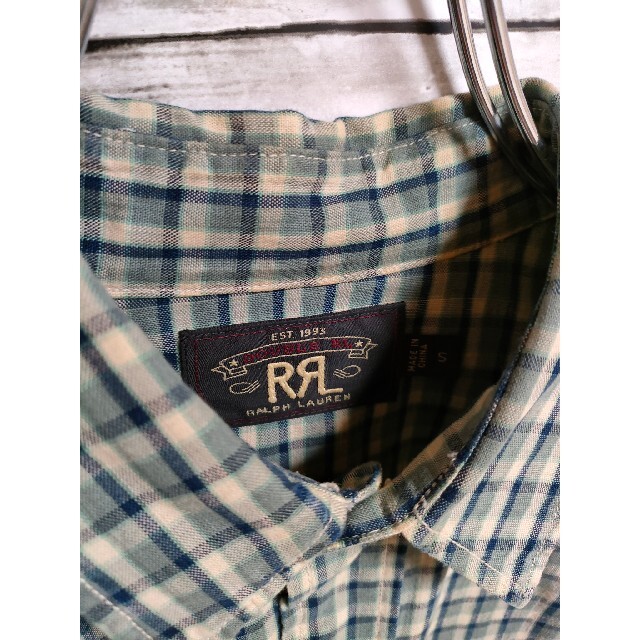 RRL チェックシャツ　ブルー系　グリーン系　ポロラルフローレン　デニム