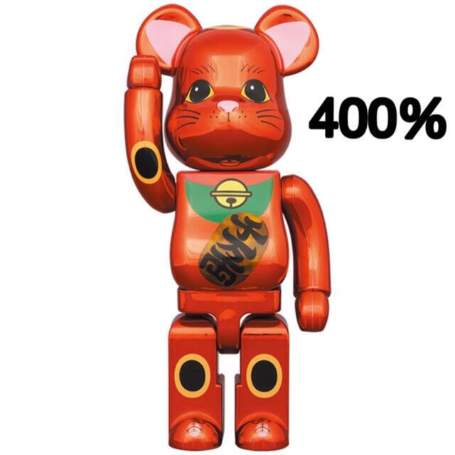 エンタメ/ホビーBE@RBRICK 招き猫 梅金メッキ 発光 400％ ベアブリック