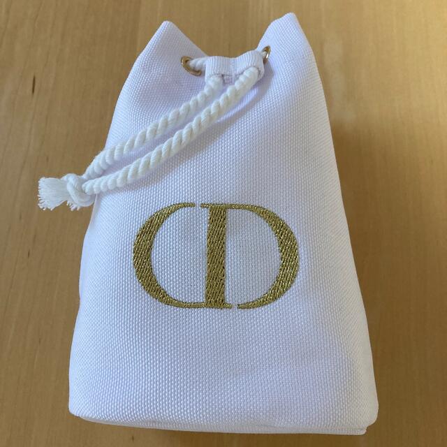 Dior(ディオール)のDior 巾着ポーチ　ホワイト レディースのファッション小物(ポーチ)の商品写真