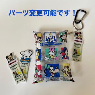 ディズニー(Disney)の★うさぎ★様専用　ディズニー　お土産袋柄　ミニポーチ1(キャラクターグッズ)