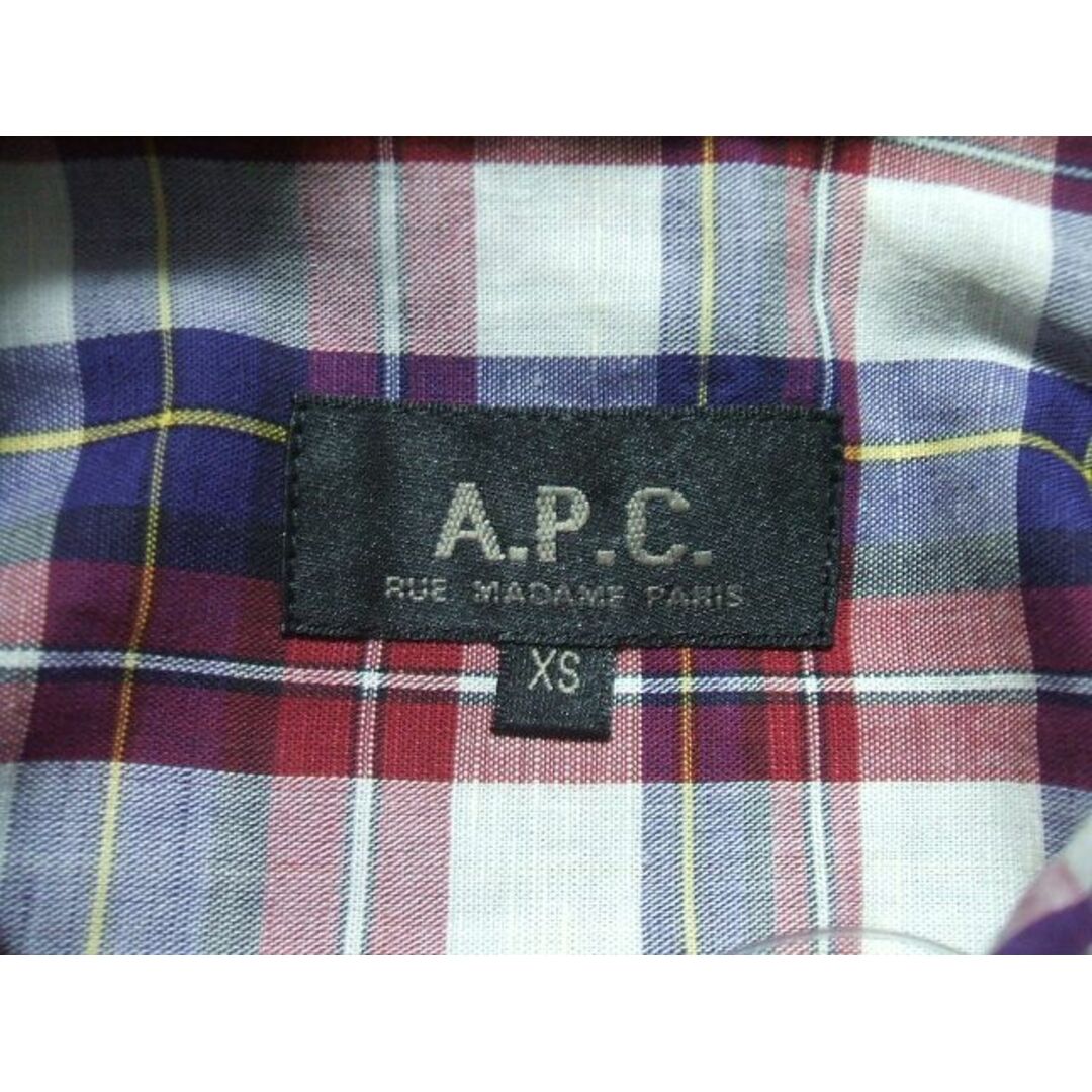 A.P.C(アーペーセー)のA.P.C. チェックシャツワンピース/サイズXS ワンピース ホワイト パープル レッド レディース アーペーセー【中古】0-0710M▲ レディースのワンピース(その他)の商品写真