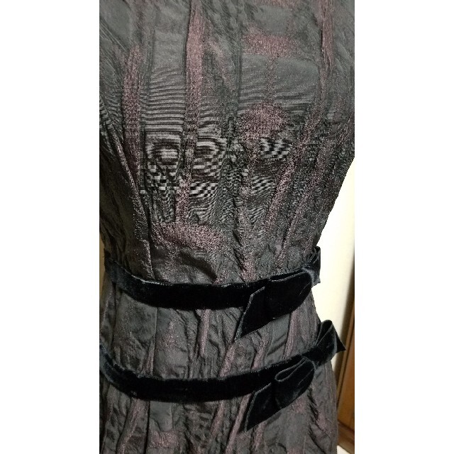 最高級ワンピース保管美品★miss ashida ミスアシダ⭐エンジ織生地フォーマルワンピース