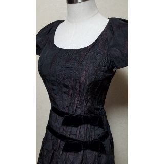 保管美品☆miss ashida ミスアシダ⭐エンジ織生地フォーマルワンピース