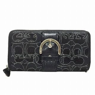 コーチ(COACH)のCOACH(コーチ) 長財布 - 黒×シルバー(財布)